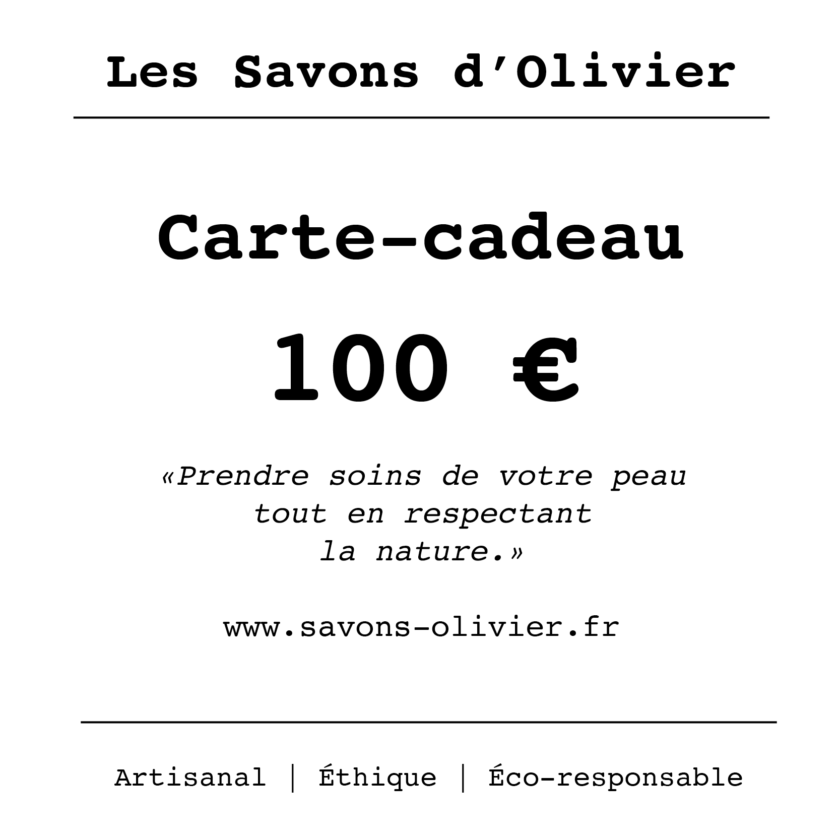 Offrez simplement une carte cadeau cosmétique de 100€