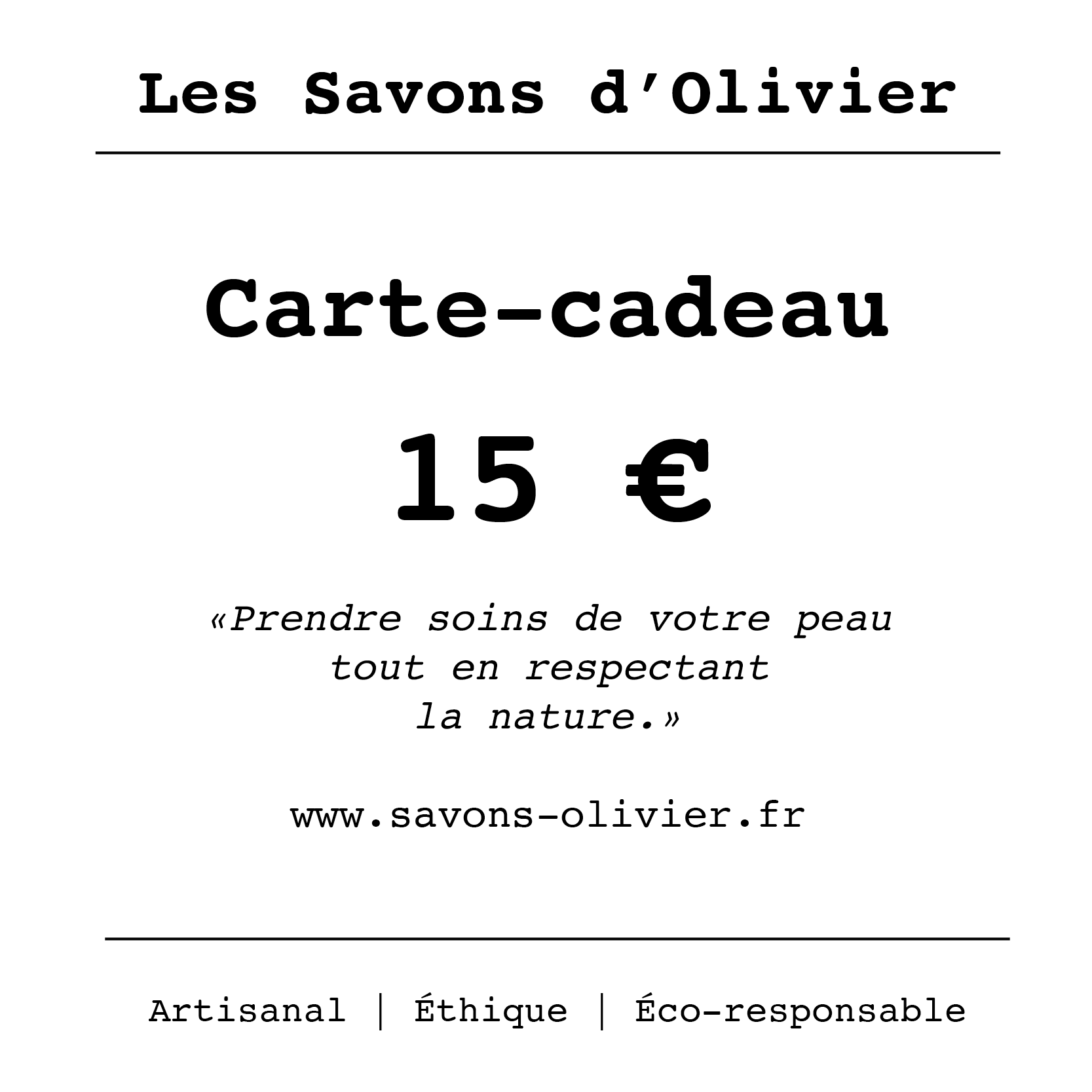 Offrez simplement une carte cadeau cosmétique de 15€