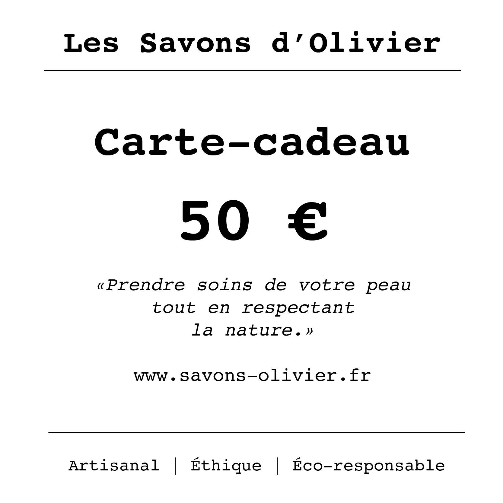 Offrez simplement une carte cadeau cosmétique de 50€